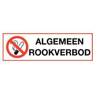 Algemeen rookverbod bord - kunststof 200 x 75 mm