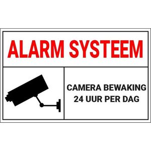 Alarm systeem met camerabeveiliging tekststicker 400 x 250 mm