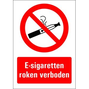 Verboden E-sigaretten te roken bord met tekst 148 x 210 mm