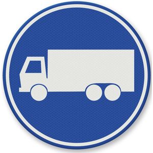Verkeersbord F21 rijstrook vrachtwagens - aluminium DOR 600 mm Klasse 3 - 15 jaar garantie