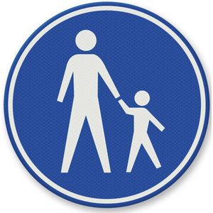 Verkeersbord G7 voetpad - aluminium DOR 800 mm Klasse 3 - 15 jaar garantie