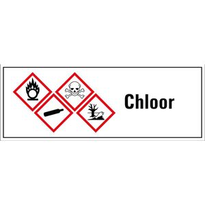 Chloor GHS tekststicker 400 x 150 mm