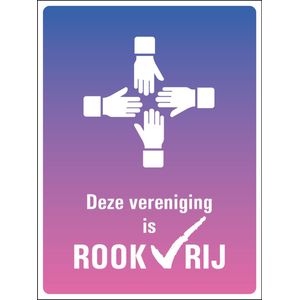 Rookvrije vereniging bord - kunststof 200 x 150 mm