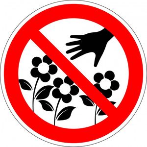 Verboden bloemen te plukken bord - kunststof 400 mm