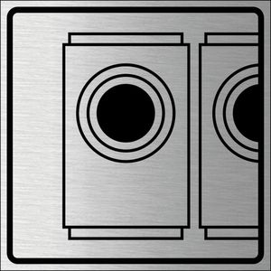 Wasruimte wasmachine bord, geborsteld aluminium 150 x 150 mm