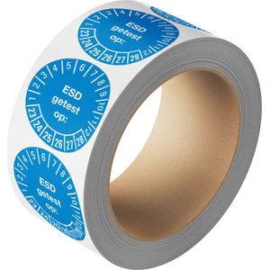 ESD getest op keuringssticker 23-28, op rol 40 mm - 580 per rol