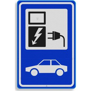 Verkeersbord elektrisch oplaadpunt - aluminium DOR 900 x 600 mm Klasse 2 - 10 jaar garantie