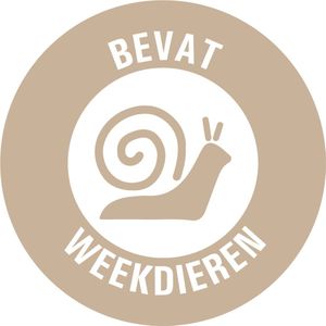 Bevat weekdieren allergenen sticker op rol 20 mm - 1150 per rol