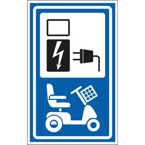 Opladen elektrische scootmobielen bord - kunststof 400 x 250 mm
