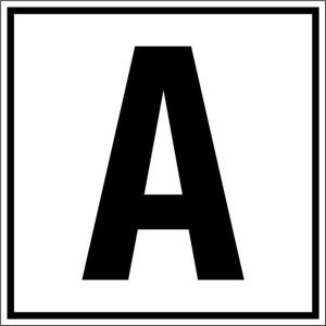 Letter sticker A-Z, per stuk Letter A 400 x 400 mm