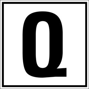 Letter sticker A-Z, per stuk Letter Q 150 x 150 mm