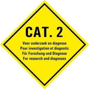 Categorie 2 voor onderzoek en diagnoses bord - kunststof 300 x 300 mm
