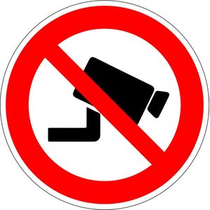 Verboden voor camerabewaking sticker 200 mm