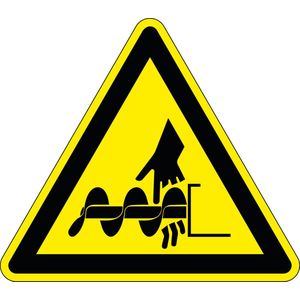 Gevaar voor snijden door handboor sticker 150 mm