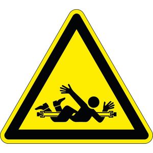 Pas op voor draaiende vijzel sticker 400 mm