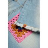 4PRESIDENT - Korte Broek - Lichtblauw - Katoen/Elastaan - Gerafelde Details