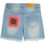 4PRESIDENT - Korte Broek - Lichtblauw - Katoen/Elastaan - Gerafelde Details