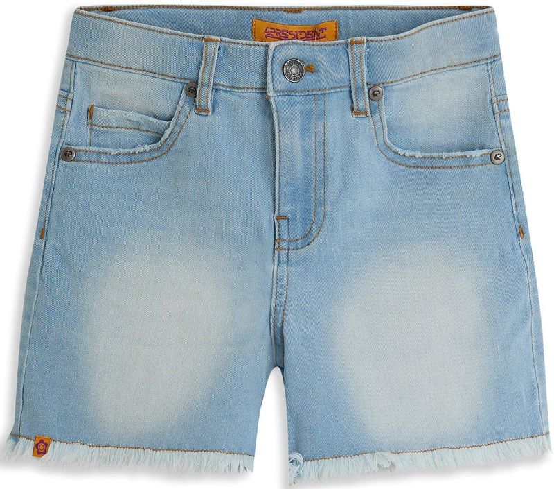 4PRESIDENT - Korte Broek - Lichtblauw - Katoen/Elastaan - Gerafelde Details