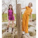 4President - Natalee - Jumpsuit - Leopard AOP - 95% Katoen / 5% Elastan - Oranje