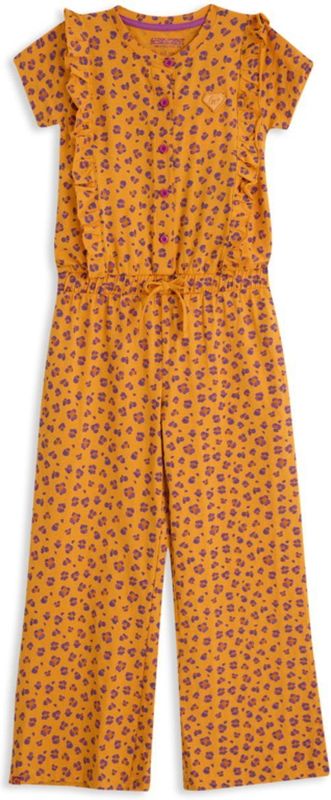 4President - Natalee - Jumpsuit - Leopard AOP - 95% Katoen / 5% Elastan - Oranje
