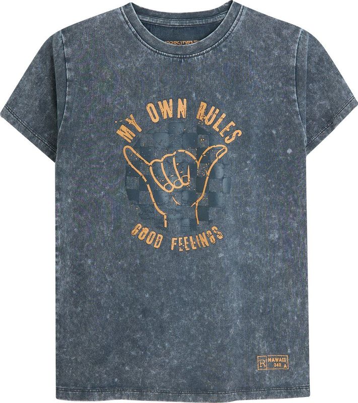 4PRESIDENT - Orwin - T-shirt - Acid Wash - 95% Katoen / 5% Elastaan