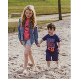 4PRESIDENT - T-shirt - Blauw - Katoen en Elastaan - Korte Mouwen