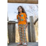 4PRESIDENT - Flared Broek - Oranje Groen Lila - Katoen Elastaan