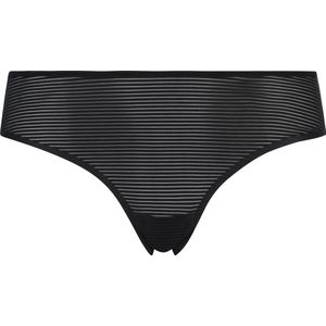 Hunkemöller Dames Lingerie Invisible brazilian Stripe mesh - Zwart - maat L