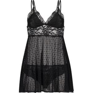 Hunkemöller - Babydoll Beatriz - Kanten en Mesh - Slipdress