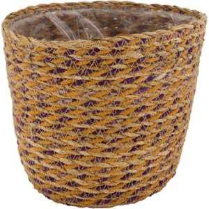 Dijk Natural Collections Mand zeegras met plastic binnenzijde Ø18x16cm Multi multi Riet Naturel Collections Bloempot