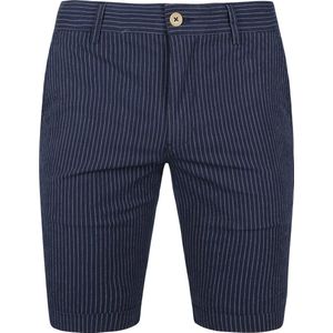 Suitable Aswin Short Donkerblauw Gestreept - Heren - Korte broek