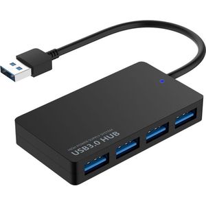 MMOBIEL USB 3.0 Hub - 4 extra USB 3.0 A Poorten - 5 Gbps - USB Splitter - USB Hub - Zwart