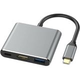 MMOBIEL - HDMI naar USB Type C Hub Adapter - Grijs - Aluminium