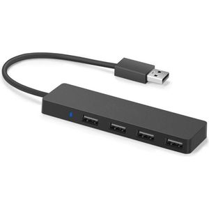 MMOBIEL - 4 Port USB 2.0 Data Hub - Zwart - Compatibel met Mac en PC
