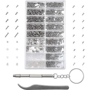 1000 Stuks Roestvrij Staal Micro Schroevenset Bril Reparatie Set Incl. Tools