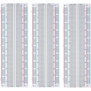 MMOBIEL - Breadboard Set - 3 Stuks - 830 Polen - Solderless - Wit