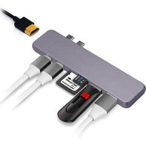 MMOBIEL 7 in 1 USB C Hub voor MacBook Pro -Air Type Double USB-C - Thunderbolt 3 5K 60HZ