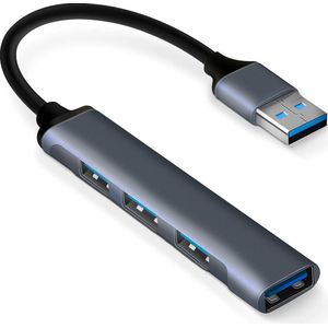 MMOBIEL - Ultra-dunne 4-poorts USB 3.0 Hub - Zwart - Geschikt voor Mac en Windows