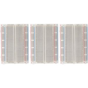 MMOBIEL 3st PCB Breadboard Prototype Circuit Bord Soldeervrij – 3x400 Punten - Geschikt met DIY Arduino, Raspberry Pi 2 / 3 / 4 / 5 Projecten Proto Shield Distribution - Verbindingsblokken