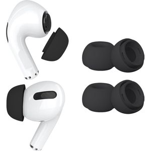 MMOBIEL 2 Paar Vervangende Oordopjes Tips Geschikt voor AirPods Pro Gen 1 & 2 - Antislip Siliconen Oordopjes met Ruisonderdrukkingsgat, Draagbare Opbergdoos en Passen in Oplaadcase - M - Zwart