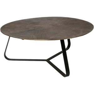 PTMD Kae Gold Alu Black Iron Round Coffee Table L