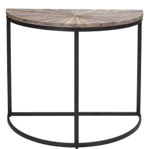 PTMD Vic Natural sidetable halfrond ijzeren frame