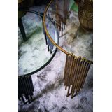 PTMD Renz Salontafel - 60 x 60 x 45 cm - Glas - Goud - Set van 2