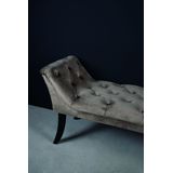 PTMD Nora Velvet Sand padded bed bench black wood legs