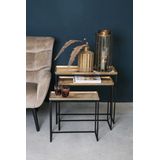 PTMD Daan Gold aluminum black iron sidetable s/3