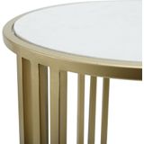 PTMD Lacu Gold iron side table round stone top SV2