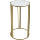 PTMD Lacu Gold iron side table round stone top SV2