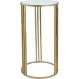 PTMD Lacu Gold iron side table round stone top SV2