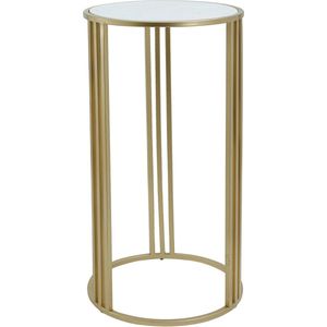 PTMD Lacu Gold iron side table round stone top SV2