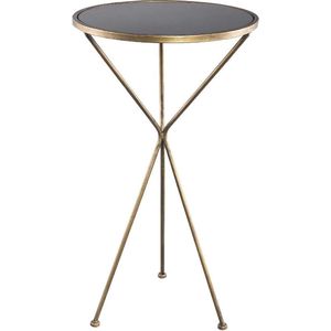 PTMD Gerina Ronde Bijzettafel - H70 x Ø40 cm - Glas/Metaal - Goud